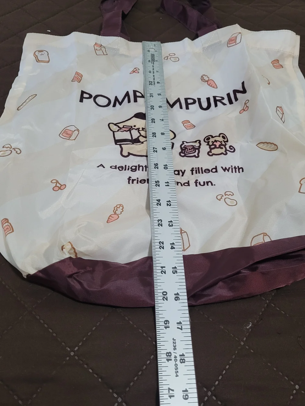 Sanrio Pompompurin Foldable Eco Bag Tote with Zippered Pouch - NWT
